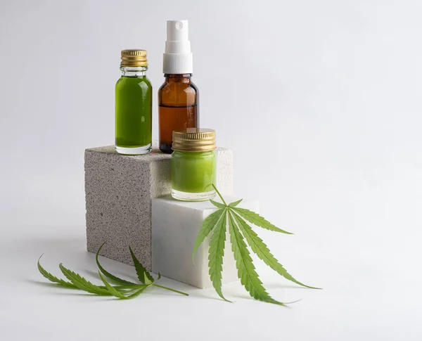 Närbild Skott Färsk Grön Cannabis Eller Marijuana Plant Användning Medicinska Stockfoto