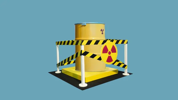 Радиоактивное Вещество Химический Контейнер Использования Промышленности Желтой Полоской Знак Предупреждения — стоковое фото