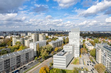 Varşova, Polonya. Şehrin havadan görünüşü 