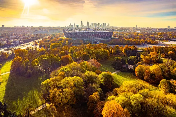 Varsovia Polonia Vista Aérea Ciudad — Foto de Stock