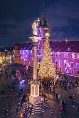 Varşova, Castle Meydanı 'ndaki Noel ağacı