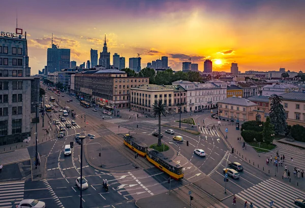 Varsóvia Polónia Vista Aérea Cidade — Fotografia de Stock