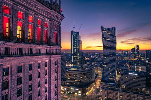 Varşova Polonya Şehrin Havadan Görünüşü — Stok fotoğraf