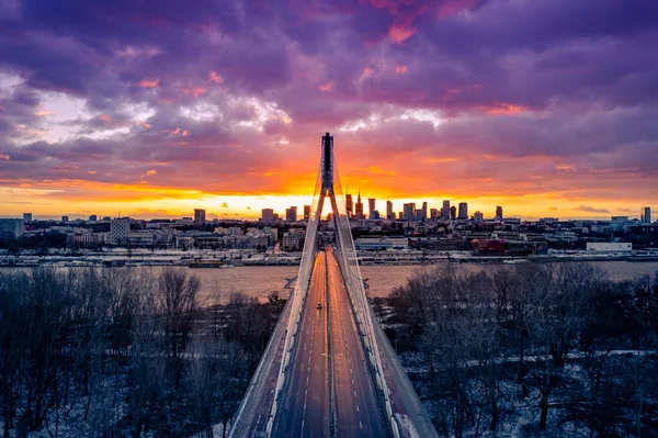 Varsavia Polonia Veduta Aerea Della Città — Foto Stock