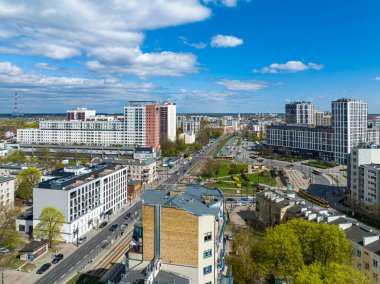 Varşova, Polonya. Şehrin havadan görünüşü