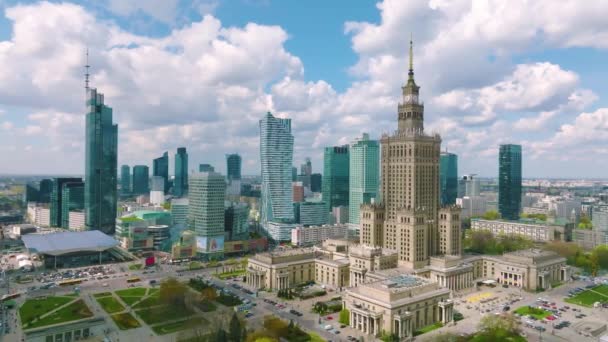Варшава Польша Вид Воздуха Город — стоковое видео