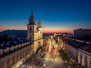 Varşova, Polonya. Şehrin havadan görünüşü