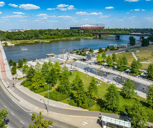 Warszawa Polska Widok Powietrza Miasto — Zdjęcie stockowe