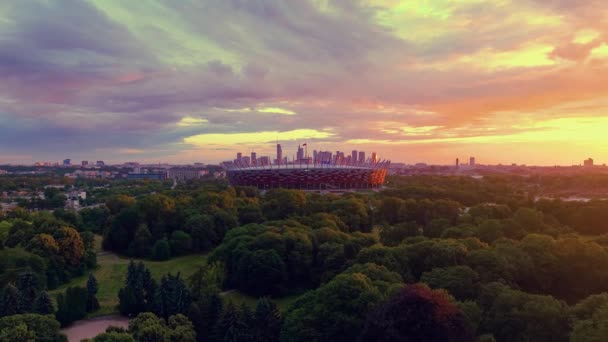 Varsovie Pologne Vue Aérienne Ville — Video