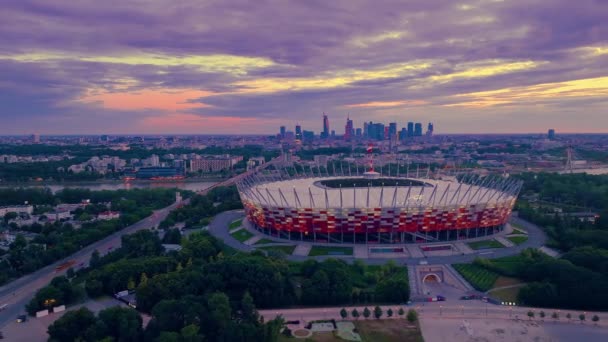Warschau Polen Luftaufnahme Der Stadt — Stockvideo