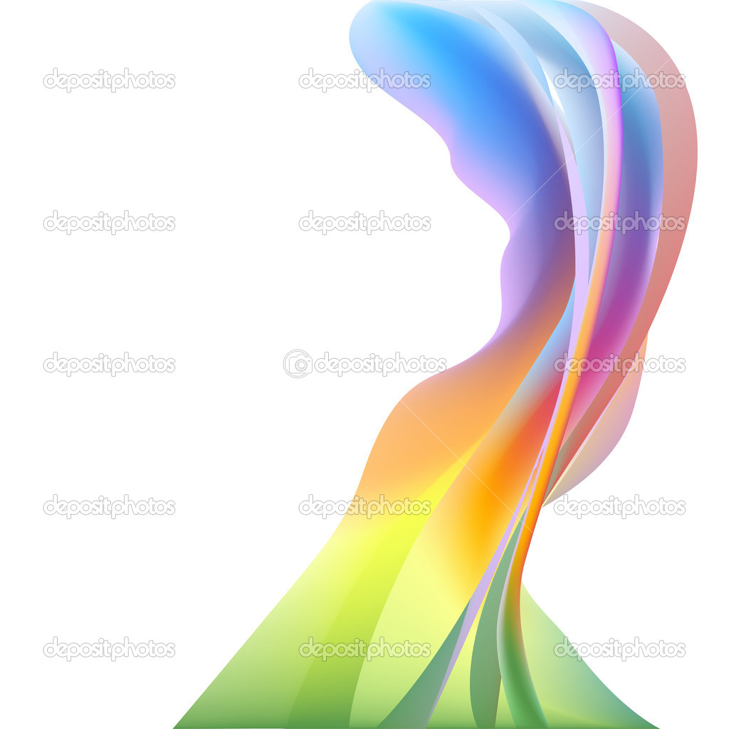 Colored rainbow wave isolated on white background
