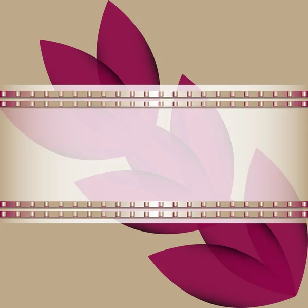 Flowers and transparent ribbon adorned with a metal pattern