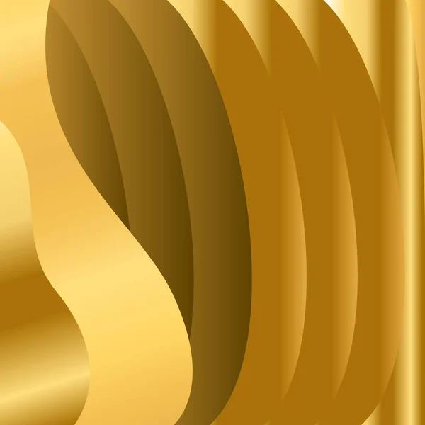 Wave Goud Gradiënt Abstracte Achtergrond Modern Trendy Vakantie Concept Sjabloon — Stockvector