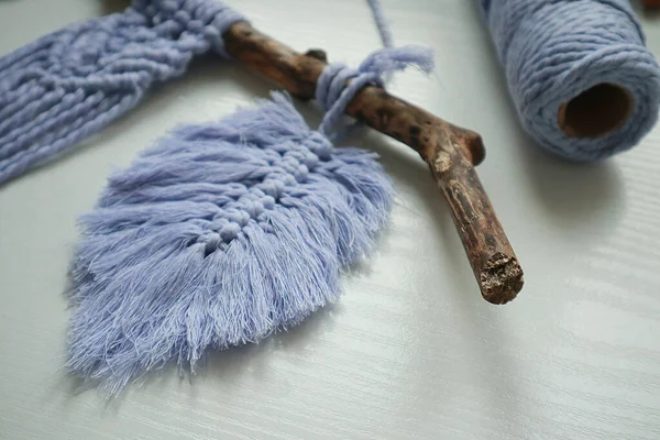 Açık arkaplanda şirin makrome tüyü