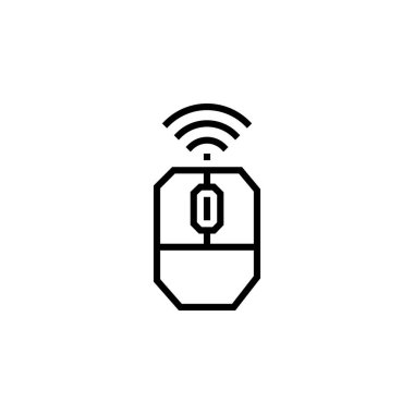 Fare kablosuz vektör simgesi. bilgisayar bileşeni ana hatları biçimi. Logo, sunum, web sitesi ve daha fazlası için mükemmel bir kullanım. Basit modern simge tasarım biçimi