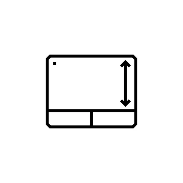Touch Pad Vektor Ikon Dator Komponent Ikon Skissera Stil Perfekt — Stock vektor