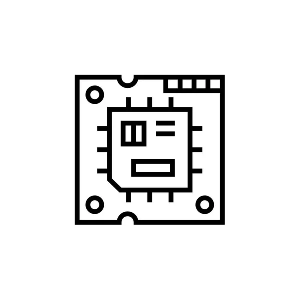 Icono Del Vector Cpu Componente Computadora Icono Contorno Estilo Uso — Archivo Imágenes Vectoriales