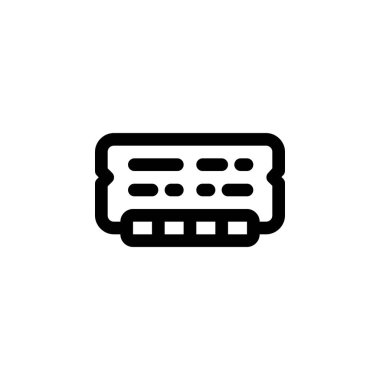 ram vektör simgesi. bilgisayar bileşeni ana hatları biçimi. Logo, sunum, web sitesi ve daha fazlası için mükemmel bir kullanım. Basit modern simge tasarım biçimi