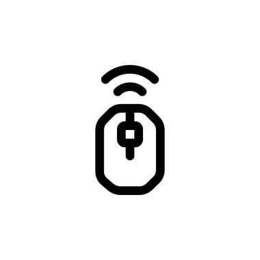 Fare kablosuz vektör simgesi. bilgisayar bileşeni ana hatları biçimi. Logo, sunum, web sitesi ve daha fazlası için mükemmel bir kullanım. Basit modern simge tasarım biçimi