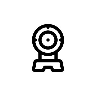 Web kamerası vektör simgesi. bilgisayar bileşeni ana hatları biçimi. Logo, sunum, web sitesi ve daha fazlası için mükemmel bir kullanım. Basit modern simge tasarım biçimi