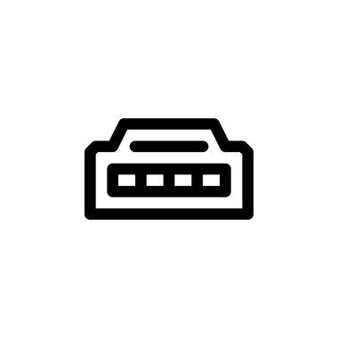 hdmi port vektör simgesi. bilgisayar bileşeni ana hatları biçimi. Logo, sunum, web sitesi ve daha fazlası için mükemmel bir kullanım. Basit modern simge tasarım biçimi