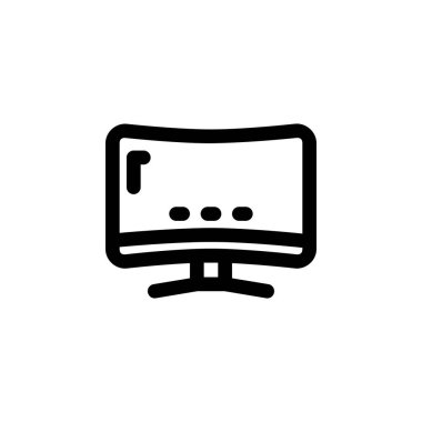 Vektör simgesini izle. bilgisayar bileşeni ana hatları biçimi. Logo, sunum, web sitesi ve daha fazlası için mükemmel bir kullanım. Basit modern simge tasarım biçimi