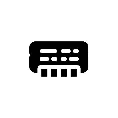 ram vektör simgesi. bilgisayar bileşeni simgesi katı biçimi. Logo, sunum, web sitesi ve daha fazlası için mükemmel bir kullanım. Basit modern simge tasarımı katı biçim