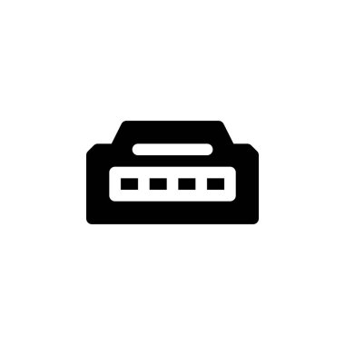 hdmi port vektör simgesi. bilgisayar bileşeni simgesi katı biçimi. Logo, sunum, web sitesi ve daha fazlası için mükemmel bir kullanım. Basit modern simge tasarımı katı biçim
