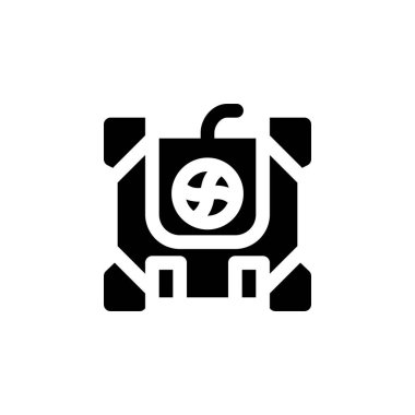 Soğutma yastığı vektör simgesi. bilgisayar bileşeni simgesi katı biçimi. Logo, sunum, web sitesi ve daha fazlası için mükemmel bir kullanım. Basit modern simge tasarımı katı biçim