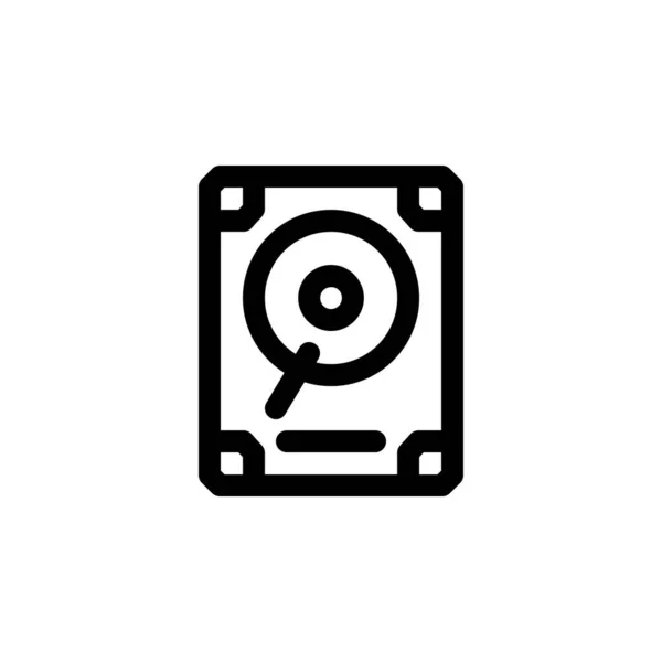 Festplatten Vektor Symbol Umrissstil Der Computerkomponente Perfekte Verwendung Für Logo — Stockvektor