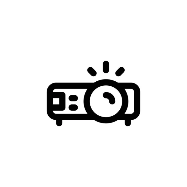 Projektör Vektör Simgesi Bilgisayar Bileşeni Ana Hatları Biçimi Logo Sunum — Stok Vektör
