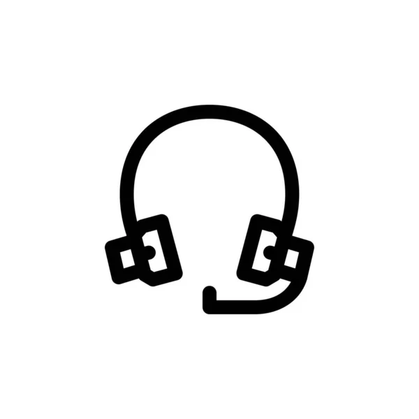 Headset Vector Icon Computer Component Icon Outline Style Perfect Use — Stock Vector