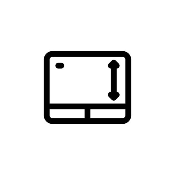 Icône Vectorielle Pavé Tactile Ordinateur Composant Icône Contour Style Utilisation — Image vectorielle