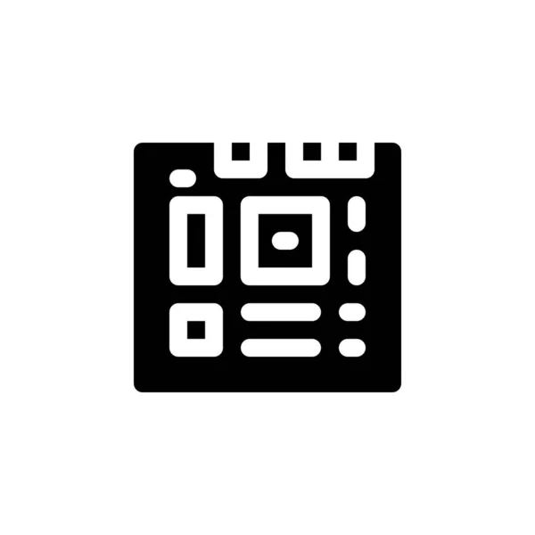Icône Vecteur Carte Mère Icône Composant Ordinateur Style Solide Utilisation — Image vectorielle