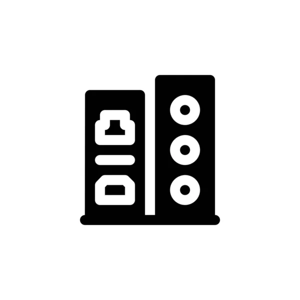 Input Output Port Vector Icon Icona Componente Del Computer Stile — Vettoriale Stock