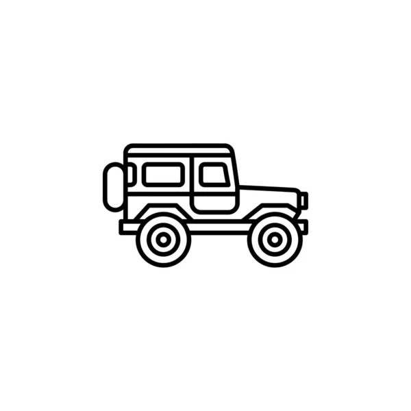 Icono Del Vector Jeep Transporte Vehículo Icono Estilo Contorno Uso — Archivo Imágenes Vectoriales