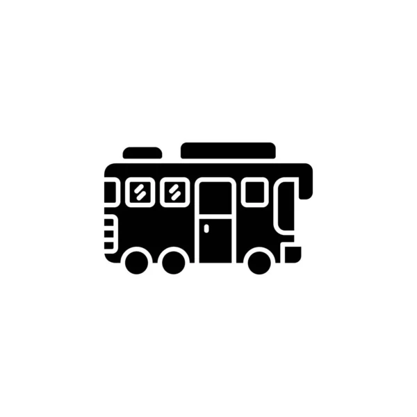 Otobüs Vektör Simgesi Ulaşım Araç Simgesi Katı Biçimde Simge Logo — Stok Vektör