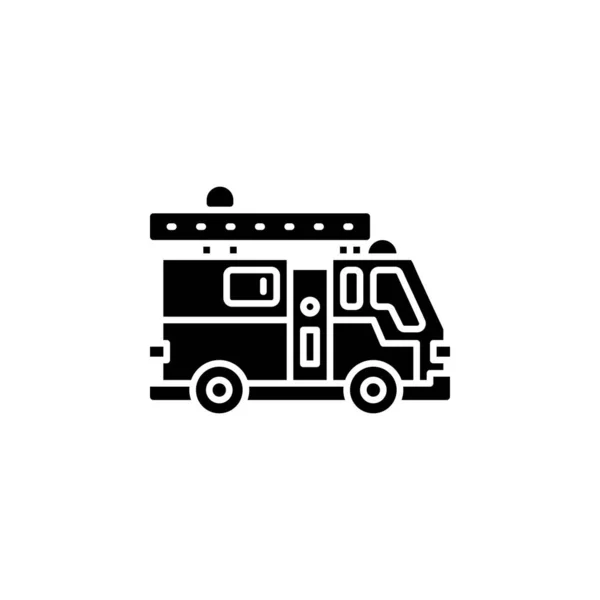 Icône Vectorielle Camion Pompiers Transport Véhicule Icône Style Solide Utilisation — Image vectorielle