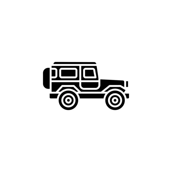 Jeep Vektor Ikon Transport Och Fordon Ikon Fast Stil Perfekt — Stock vektor