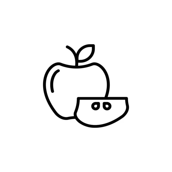 Icono Del Vector Manzana Icono Fruta Estilo Contorno Uso Perfecto — Vector de stock