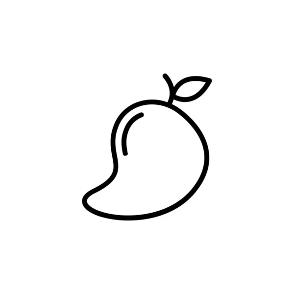 Icono Del Vector Mango Icono Fruta Estilo Contorno Uso Perfecto — Vector de stock