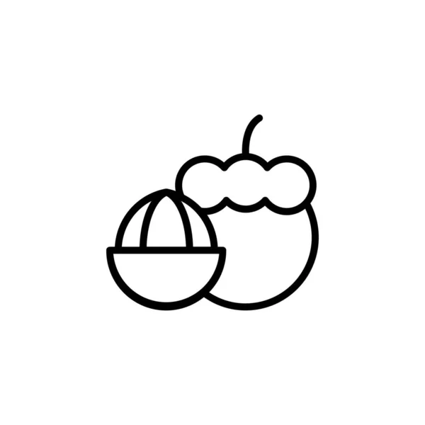 Εικονίδιο Διάνυσμα Mangosteen Φρούτα Εικονίδιο Περίγραμμα Στυλ Τέλεια Χρήση Για — Διανυσματικό Αρχείο