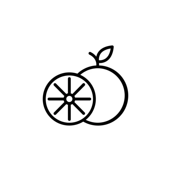 Orangefarbenes Vektorsymbol Fruchtsymbole Umreißen Stil Perfekte Verwendung Für Icon Logo — Stockvektor