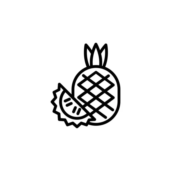 Ananas Vektorsymbol Fruchtsymbole Umreißen Stil Perfekte Verwendung Für Icon Logo — Stockvektor