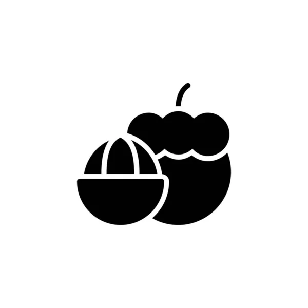 Mangosteen Vektor Symbol Frucht Symbol Soliden Stil Perfekte Verwendung Für — Stockvektor