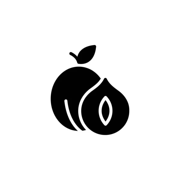 Pfirsichvektorsymbol Frucht Symbol Soliden Stil Perfekte Verwendung Für Icon Logo — Stockvektor