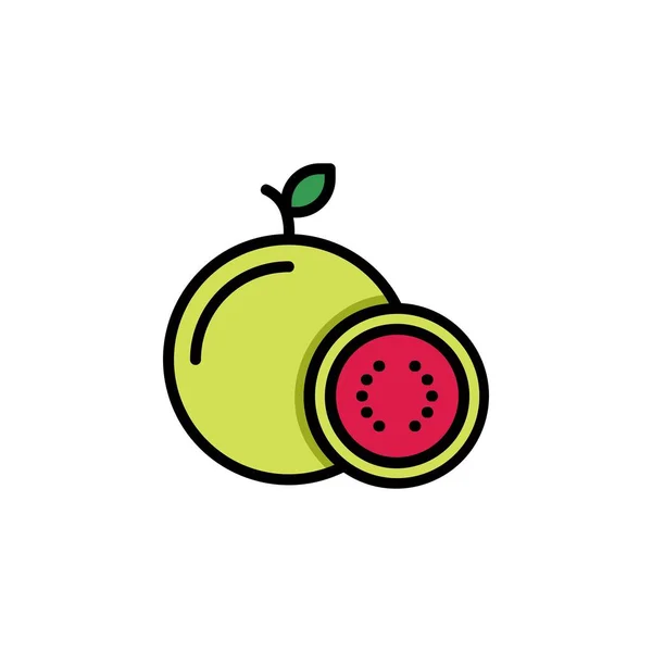 Guaven Vektorsymbol Fruchtsymbol Gefüllt Zeilenstil Perfekte Verwendung Für Icon Logo — Stockvektor