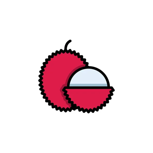 Litschi Vektor Symbol Fruchtsymbol Gefüllt Zeilenstil Perfekte Verwendung Für Icon — Stockvektor