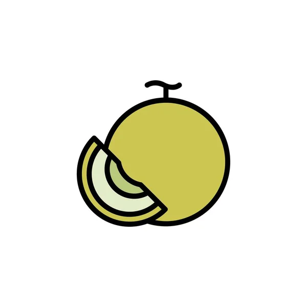 Melonenvektorsymbol Fruchtsymbol Gefüllt Zeilenstil Perfekte Verwendung Für Icon Logo Illustration — Stockvektor