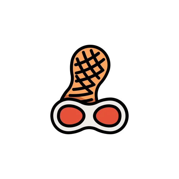 Erdnussvektorsymbol Fruchtsymbol Gefüllt Zeilenstil Perfekte Verwendung Für Icon Logo Illustration — Stockvektor